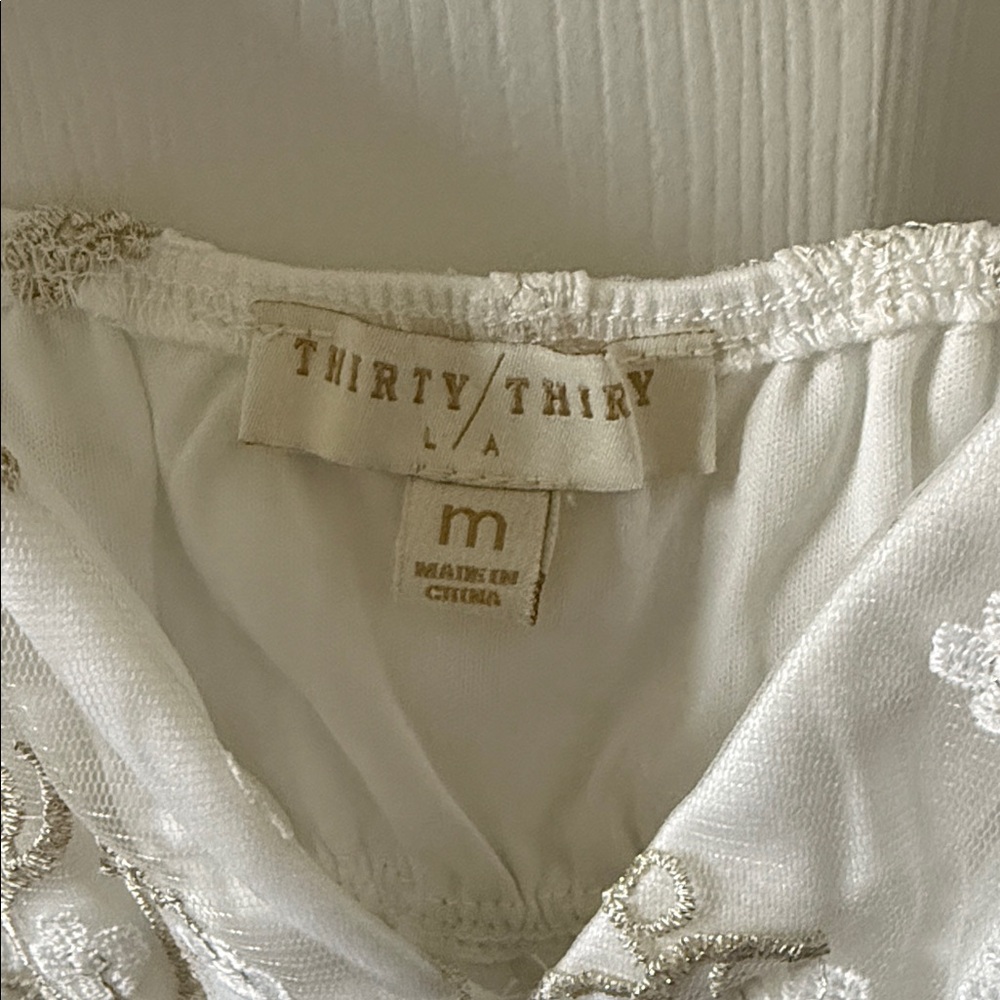 Thirty Thirty LA White and Gold Top - Picture 4 of 4